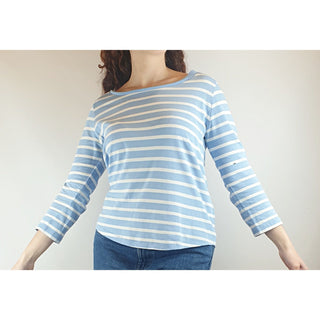 Cos blue and white long sleeve top size S (best fits 10) Cos preloved second hand clothes 1