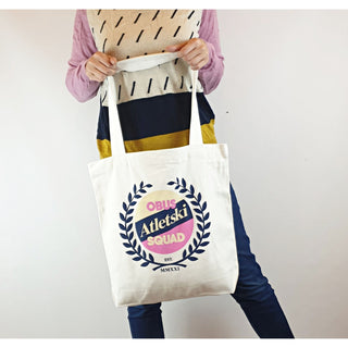 Obus white tote bag with Atleski squad emblem Dear Little Panko preloved second hand clothes 2