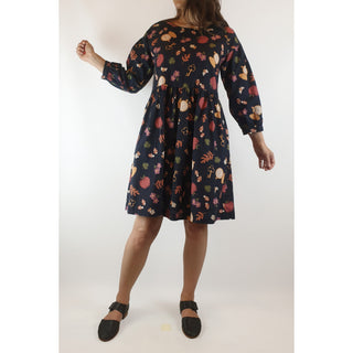 Princess Highway navy long sleeve dress with pretty print size 6 (best fits sizes 6 and 8) Princess Highway preloved second hand clothes 1