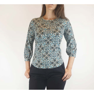 Obus preloved blue print top size 1 (best fits size 8) Obus preloved second hand clothes 2