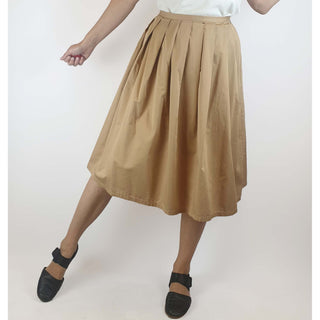 Wayne Cooper preloved beige 100% cotton high waisted pleated skirt size 1 (best fits size 8) Wayne Cooper preloved second hand clothes 1
