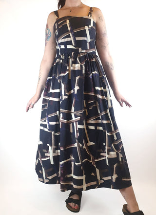 Cos unique print sleeveless maxi dress size 40 (best fits 12-14) Cos preloved second hand clothes 1