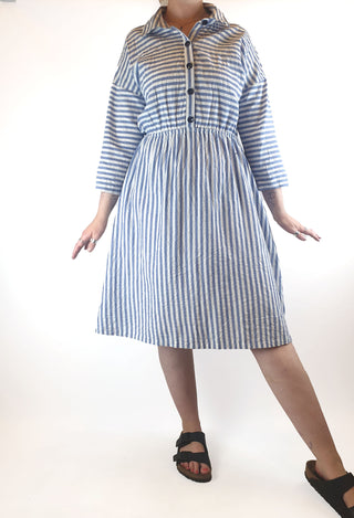 Kindling blue and white striped dress size 12 Kindling preloved second hand clothes 2