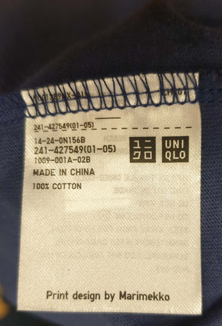 Marimekko x Uniqlo black and purple print top size XXS, fits size 6-8 Uniqlo preloved second hand clothes 9