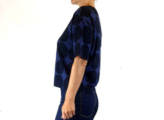 Marimekko x Uniqlo black and purple print top size XXS, fits size 6-8 Uniqlo preloved second hand clothes 4