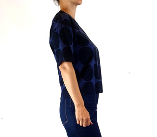 Marimekko x Uniqlo black and purple print top size XXS, fits size 6-8 Uniqlo preloved second hand clothes 5