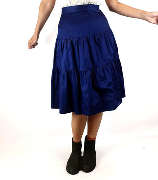 Princess Highway deep blue pleated skirt size 8 Princess Highway preloved second hand clothes 1