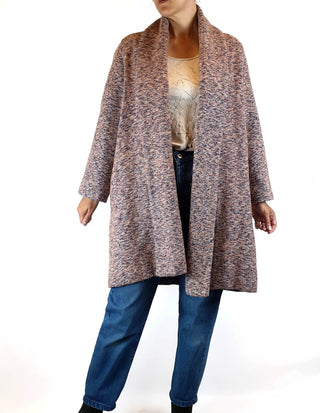 Alpha 60 pink flecked wool mix open style coat size XS (best fits size 8) Alpha 60 preloved second hand clothes 1
