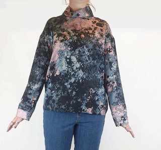 Cos pink and blue paint splatter long sleeve top size 42, best fits AU12 Cos preloved second hand clothes 1