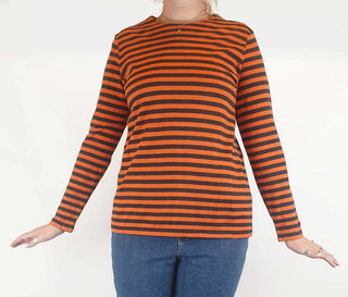 Marimekko orange and black long sleeve top size L, best fits 12-14 Marimekko preloved second hand clothes 1