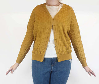 FROM mustard 100% merino wool criss cross knit cardigan size 12 From preloved second hand clothes 1