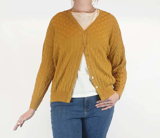 FROM mustard 100% merino wool criss cross knit cardigan size 12 From preloved second hand clothes 2