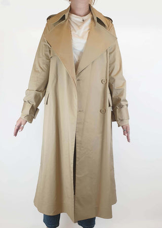 Cos beige classic long cotton trench coat size 40, fits size 12-14 Cos preloved second hand clothes 2