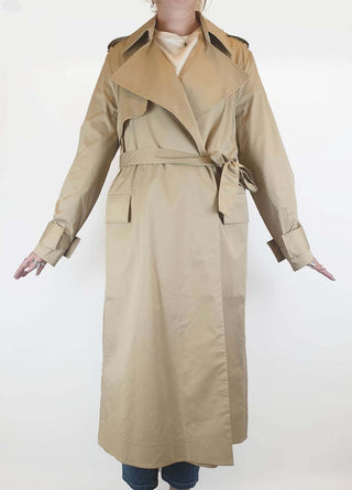 Cos beige classic long cotton trench coat size 40, fits size 12-14 Cos preloved second hand clothes 1