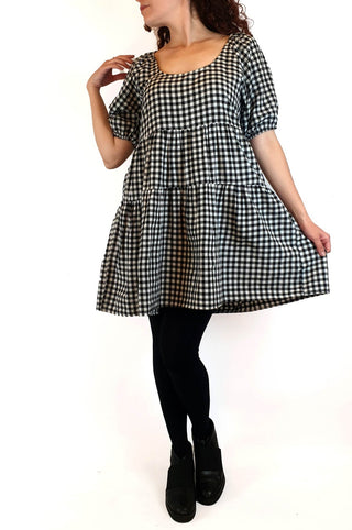 Handmade black and white gingham print dress fits size 10 Unknown preloved second hand clothes 1