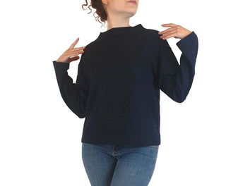 Uniqlo navy wool mix high neck jumper size S Uniqlo preloved second hand clothes 2