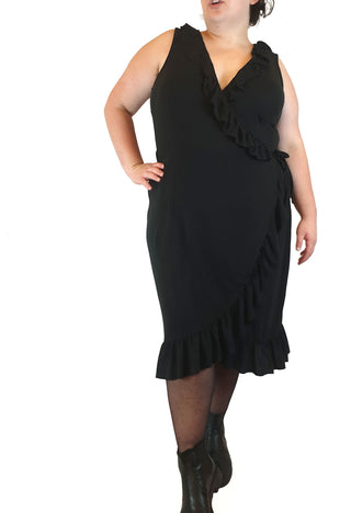 Atmos & Here black knit wrap style dress size 20 Atmos & Here preloved second hand clothes 1