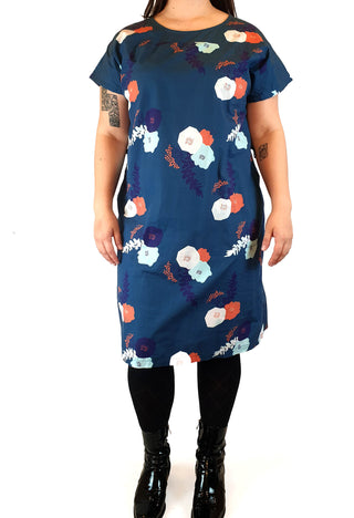 Miranda Murphy blue floral print cotton dress size XL Miranda Murphy preloved second hand clothes 2