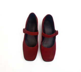 Camper red suede low heeled mary jane style shoes size 36 Camper preloved second hand clothes 2