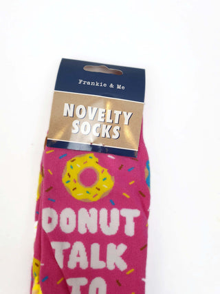 Frankie & Me novelty socks with funny "donut talk to me" print Frankie & Me preloved second hand clothes 2