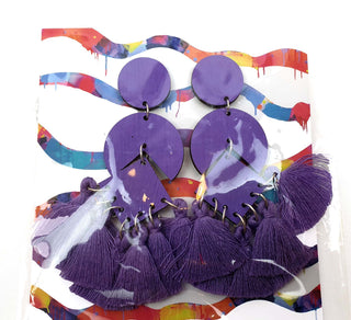 Bee + Lordy Dordie purple earrings Bee + Lordie Dordie preloved second hand clothes 1