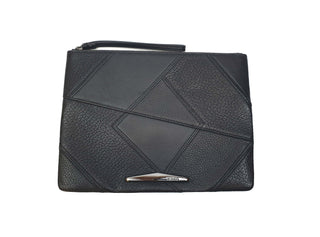 Mimco black textured leather clutch/small laptop sleeve Mimco preloved second hand clothes 2