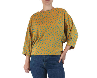 Publisher Textiles mustard polka dot print long sleeve size XS Publisher Textiles preloved second hand clothes 2