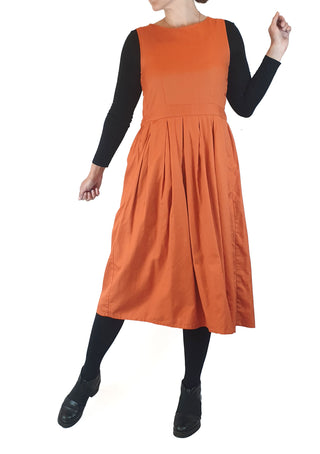 Gorman orange sleeveless pleated dress size 8 Gorman preloved second hand clothes 1