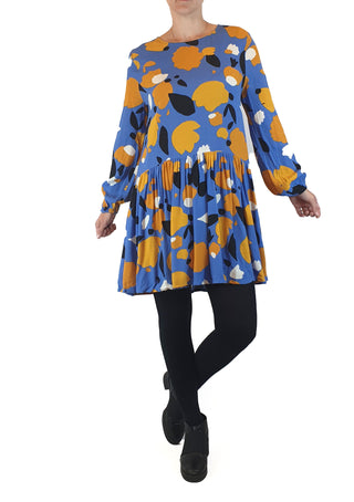 Mister Zimi blue and yellow print long sleeve dress size 8 Mister Zimi preloved second hand clothes 2