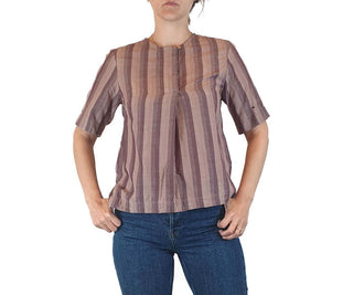 Nancybird preloved Purple striped cotton top size XS (best fits size 8) Nancybird preloved second hand clothes 1