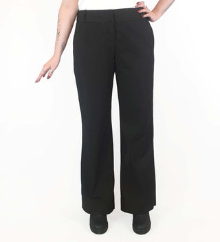 Cue black pinstripe straight leg pants with pockets size 14 (best fits size 12 - small 14)