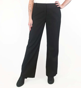 Cue black pinstripe straight leg pants with pockets size 14 (best fits size 12 - small 14)
