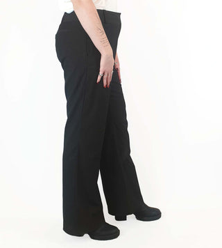 Cue black pinstripe straight leg pants with pockets size 14 (best fits size 12 - small 14)