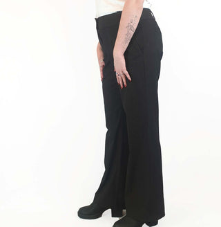 Cue black pinstripe straight leg pants with pockets size 14 (best fits size 12 - small 14)