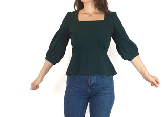 Leonard St green 3/4 sleeve top size 8 Leonard St preloved second hand clothes 3