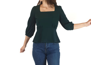 Leonard St green 3/4 sleeve top size 8 Leonard St preloved second hand clothes 1