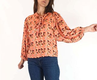 Leonard St pink unique print long sleeve top size 8 Leonard St preloved second hand clothes 2