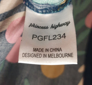 Princess Highway blue-based unique print wide leg jumpsuit size 8