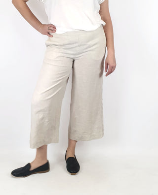 Blue Illusion natural linen pants size L