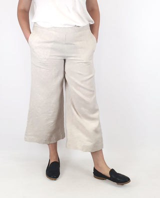 Blue Illusion natural linen pants size L