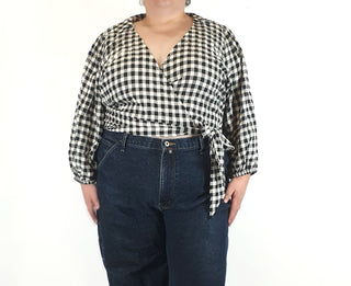 ASOS black and white gingham top size UK 22 ASOS Curve preloved second hand clothes 3