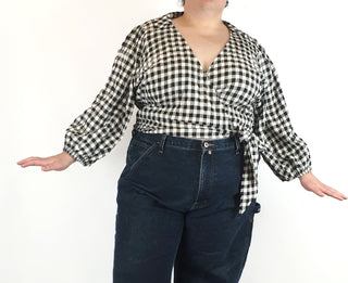 ASOS black and white gingham top size UK 22 ASOS Curve preloved second hand clothes 4