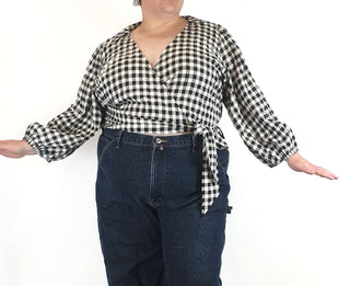 ASOS black and white gingham top size UK 22 ASOS Curve preloved second hand clothes 2