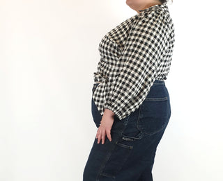 ASOS black and white gingham top size UK 22 ASOS Curve preloved second hand clothes 6