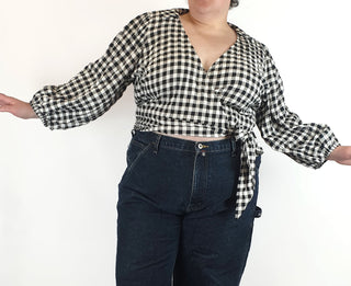 ASOS black and white gingham top size UK 22 ASOS Curve preloved second hand clothes 1