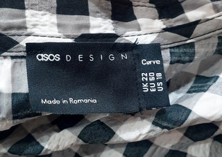 ASOS black and white gingham top size UK 22 ASOS Curve preloved second hand clothes 8