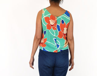 Mister Zimi aqua and orange print top size 10 Mister Zimi preloved second hand clothes 6