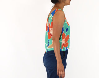 Mister Zimi aqua and orange print top size 10 Mister Zimi preloved second hand clothes 4