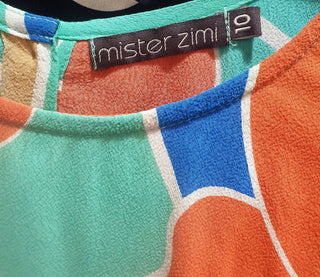Mister Zimi aqua and orange print top size 10 Mister Zimi preloved second hand clothes 7