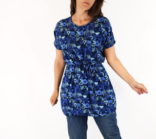 Leonard St blue unique print top size 6 Leonard St preloved second hand clothes 2